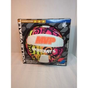 VTG NOS Sportcraft MVP WATERPROOF Cloth Covered Neon Pink Orange Volleyball